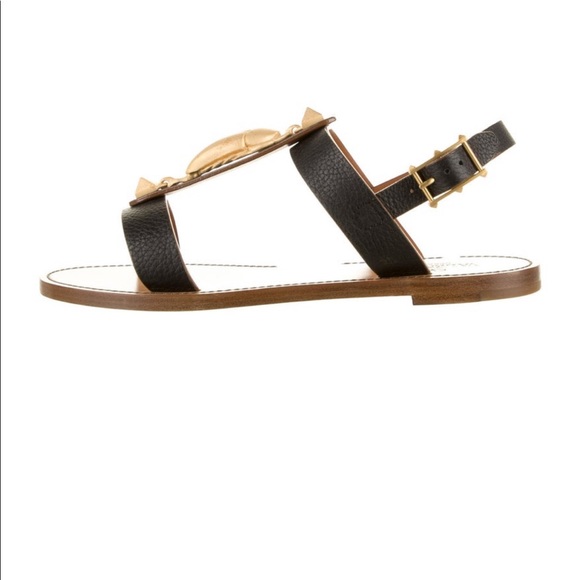 Valentino Rockstud Accent Leather Sandals - Picture 5 of 5
